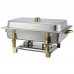 Winco 201 Malibu 8 Qt. Full Size Gold Accent Chafer