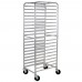 Winco ALRK-20BK Aluminum 20-Tier End-Load Sheet Pan Rack Knocked Down with Brakes