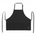 Winco BA-2724K Black 24 L x 27 1/2 W Signature Chef Poly-Cotton Mid-Length Bib Apron With 3 Vertical Waist Pockets