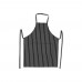 Winco BA-3427CS Chalk Stripe / Black 33 1/2 L x 27 W Signature Chef Poly-Cotton Full-Length Bib Apron With 2 Waist Pockets