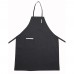 Winco BA-PBK Black Full-Length Bib Apron with Pocket