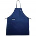 Winco BA-PBL Full Length Blue Bib Apron with Pocket