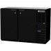 Beverage-Air BB48HC-1-F-B 48 Black Two Solid Door Food Rated Back Bar Refrigerator