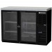 Beverage-Air BB48HC-1-FG-B-27 48 Black Two Glass Door Food Rated Back Bar Refrigerator with Stainless Steel Top