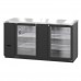 Hoshizaki BB69-G 69 Black Vinyl Back Bar Cooler with 2 Locking Swinging Glass Doors - 22 Cu. Ft.