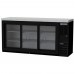 Beverage-Air BB72HC-1-GS-B-27 72 Black Three Sliding Glass Door Back Bar Refrigerator with 2 Stainless Steel Top