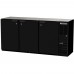 Beverage-Air BB72HC-1-PT-B-27 72 Pass-Thru Black Three Solid Door Back Bar Refrigerator with 2 Stainless Steel Top