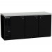 Beverage-Air BB78HC-1-F-B 78 Black Three Solid Door Food Rated Back Bar Refrigerator