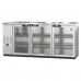 Hoshizaki BB80-G-S 80 Stainless Steel Back Bar Cooler with 3 Locking Swinging Glass Doors - 27 Cu. Ft.