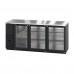 Hoshizaki BB80-G 80 Black Vinyl Back Bar Cooler with 3 Locking Swinging Glass Doors - 27 Cu. Ft.