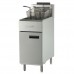 Migali C-F40-LP 15" Liquid Propane Stainless Steel Floor Fryer, 40 lb. - 90,000 BTU