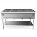 WowPrep 60 Four Well Gas Steam Table with Undershelf