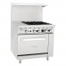 Migali C-RO4-12GL-NG 36" Natural Gas 4 Burner Range w/ Oven & 12" Griddle - 148,000 BTU