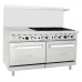 Migali C-RO6-24GL-NG 60" Natural Gas 6 Burner Range with 2 Oven with 24" Griddle - 240,000 BTU