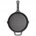 Winco CAGP-10R FireIron 10-1/4 Round Cast Iron Pre-Seasoned Induction Grill Pan