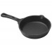 Winco CAST-3 FireIron 3 oz 3-1/2 Round Cast Iron Mini Induction Skillet With Matte Black Enamel Finish