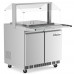 Wowcooler WBT-36-CSG 36" Stainless Steel Refrigerated Salad Bar, Buffet Table with Sneeze Guard, Tray Slide and Pan Cover