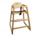 Winco CHH-101 Natural Finish Wood High Chair with Waist Strap