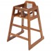 Winco CHH-104 Walnut Finish Wood High Chair with Waist Strap