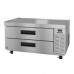 Hoshizaki CR49A 49 Steelheart Series One-Section Low-Profile Refrigerated Chef Base Prep Table with 2 Stainless Drawers