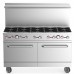 Wowcook CR60-10-LP Liquid Propane 60 Commercial Range, 10 Burner, 2 Oven - 362,000 BTU