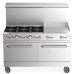 Wowcook CR60-24G-LP Liquid Propane 60 Commercial Range, 6 Burner, 2 Oven, 24 Flat Griddle - 282,000 BTU