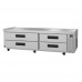 Hoshizaki CR85A 85 Steelheart Series Two-Section Low-Profile Refrigerated Chef Base Prep Table with 4 Stainless Drawers