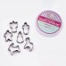 Winco CST-33 6-Piece Stainless Steel Holiday Cookie Cutter Set