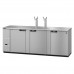 Hoshizaki DD95-S 95 Stainless Steel Direct Draw Draft Beer Cooler for 5 - 1/2 Kegs with 3 Swining Solid Doors - 33 Cu. Ft.