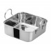 Winco DDSB-102S Stainless Steel 5-3/16 x 5-3/16 Mini Roasting Pan Serving Dish with 2 Handles