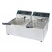 Wowcook DF15-2-120 30 lb Dual Tank Countertop Electric Deep Fryer - 120V