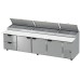 Beverage-Air DPD119HC-2 119 Refrigerated Pizza Prep Table with Three Doors and Two Drawers