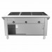 WowPrep 48 Three Pan Sealed Well Electric Hot Food Steam Table with Enclosed Base and Sliding Doors - 120V, 1500W