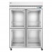 Hoshizaki F2A-HG 55 Reach-In Steelheart Series Freezer with 4 Half-Height Hinged Glass Doors - 50 Cu. Ft.