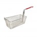 Winco FB-25 Nickel Plated Red Handle Fry Basket - 12-7/8 x 6-1/2 x 5-1/4