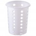 Winco FC-PL White Plastic Perforated Flatware Cylinder