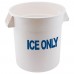 Winco FCW-10ICE 10 Gallon White Polyethylene ICE ONLY Container