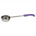 Winco FPS-6P 6 oz. Allergen Free Purple Handle One-Piece Solid Portion Spoon / Spoodle