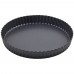 Winco FQP-10 10 Tart Quiche Pan Non-Stick Carbon Steel with Removable Bottom