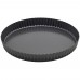 Winco FQP-12 12 Tart Quiche Pan Non-Stick Carbon Steel with Removable Bottom