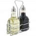 Winco G-104S 6 oz. Oil and Vinegar Cruet Set with Chrome-Plated Rack