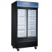 Wowcooler G40S-B 40" Two Glass Sliding Door LED Lighting Merchandiser Refrigerator - Black