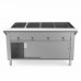 WowPrep 60 Four Well Gas Hot Food Steam Table with Enclosed Base and Sliding Doors