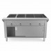 WowPrep 60 Four Pan Sealed Well Gas Hot Food Steam Table with Enclosed Base and Sliding Doors