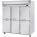 Beverage-Air HBF72HC-5-HS 75" Bottom Mount Horizon Series Three Section Half Door Reach In Freezer with LED Lighting