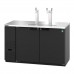 Hoshizaki HDD-2-59 59 Black Vinyl Direct Draw Draft Beer Cooler for 3 - 1/2 Kegs with 2 Swinging Solid Doors - 18 Cu. Ft.