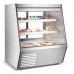 Wowcooler HDL48-F 48 Refrigerated Slanted Glass Seafood Case with Built-in Drain and Rear Storage