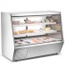 Wowcooler HDL72-F 72 Refrigerated Slanted Glass Seafood Case with Built-in Drain and Rear Storage