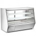 Wowcooler HDL84-F 84 Refrigerated Slanted Glass Seafood Case with Built-in Drain and Rear Storage