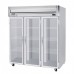 Beverage-Air HFP3HC-1HG 3 Section Glass Half Door Reach-In Freezer - 74 Cu. Ft.